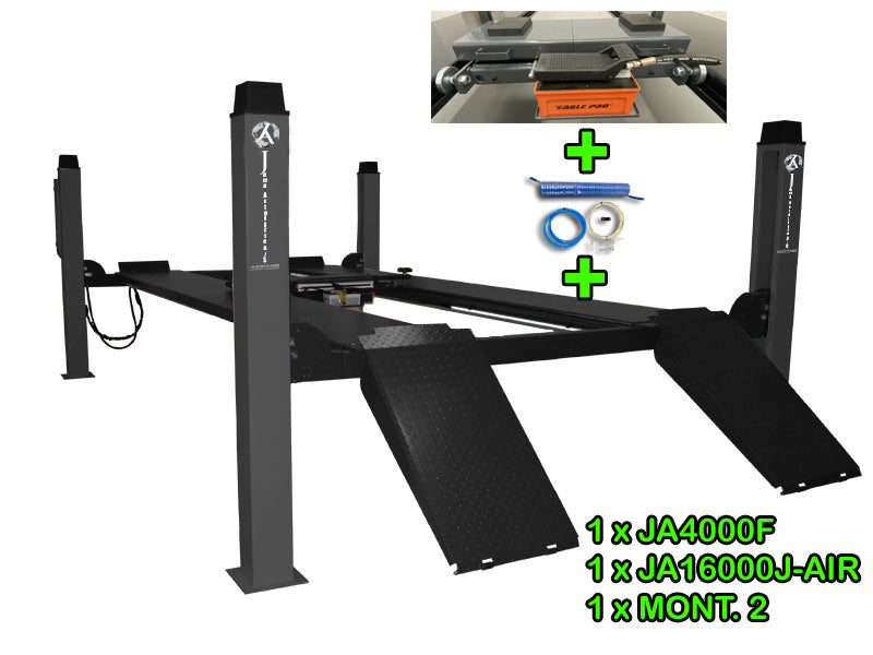 BLACK WEEK - 4 Søjlet Autolift + Donkraft og monteringskit - Basic line (JA4000FPLUS)