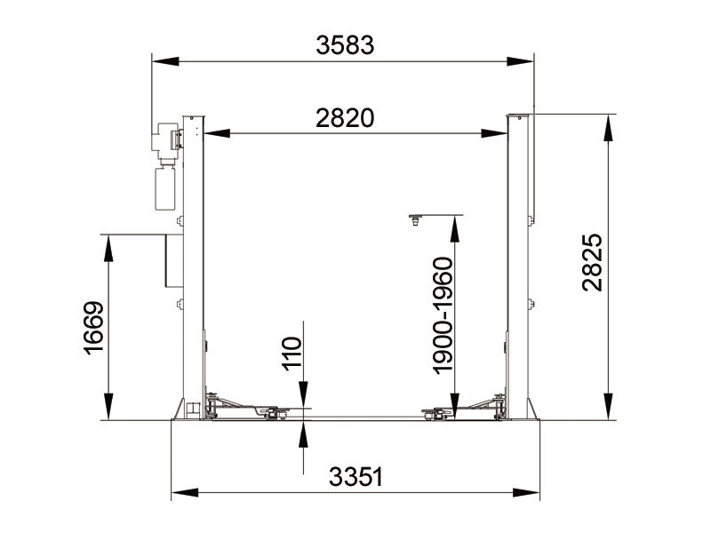 2 søjlet Autolift - Hydraulisk - 4000kg - Basic line (JA4000T)