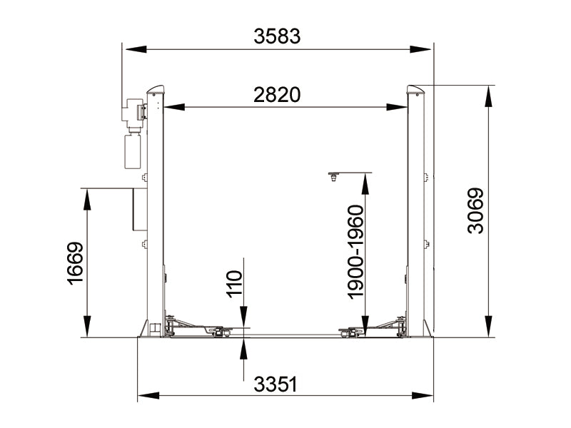 2 Søjlet Autolift - Hydraulisk - 4200kg. - Basic line (JA4200T-C)