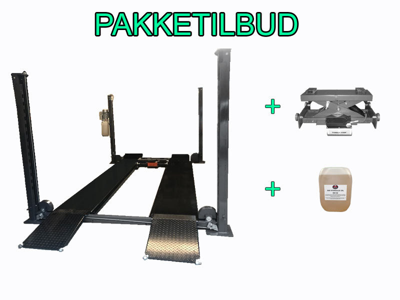 Guldpakke 5 - 4 Søjlet Mobil autolift inkl. donkraft og 10L olie (Guld5)