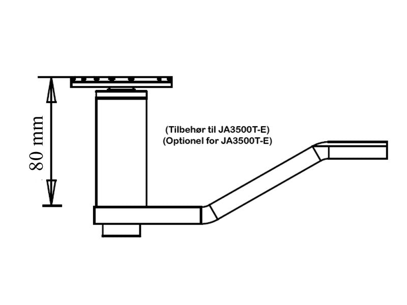 2 Søjlet højde adaptere 80mm - Euro line (990800)