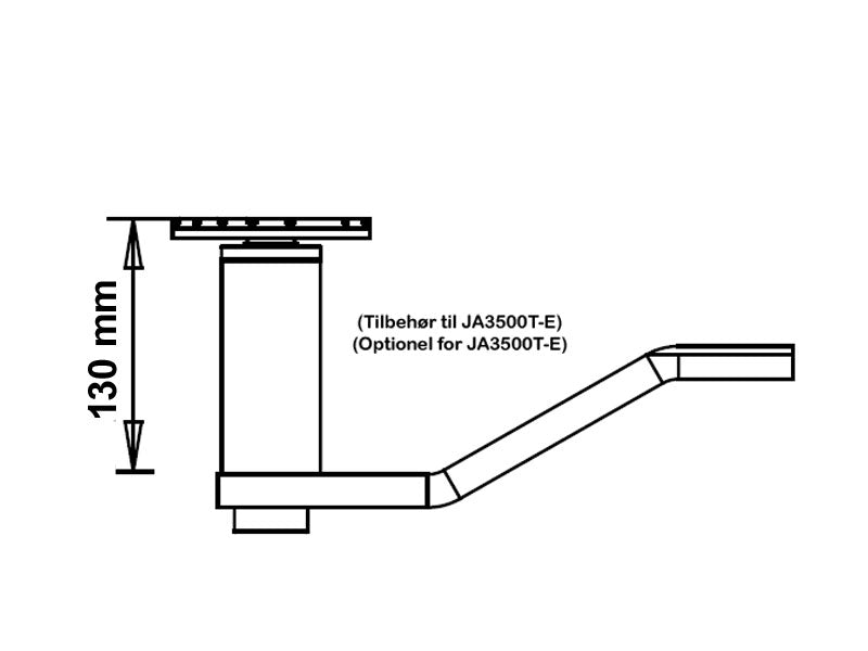 2 Søjlet højde adaptere 130mm - Euro line (990700)