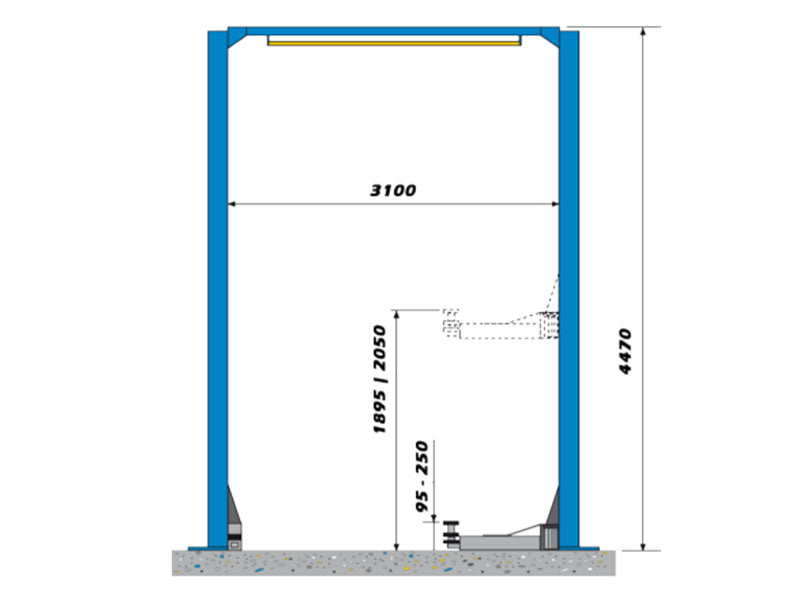 2 Søjlet Clear floor Autolift - 5000kg - Euro line (JA5000CF-E)