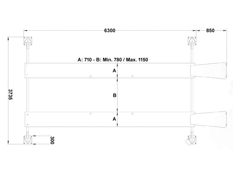 4 Søjlet Autolift - hydraulisk - 12000kg - Euro line (JA12000F-E)