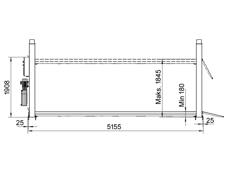 4 Søjlet Autolift - hydraulisk - 4000kg - Basic line (JA4000F)