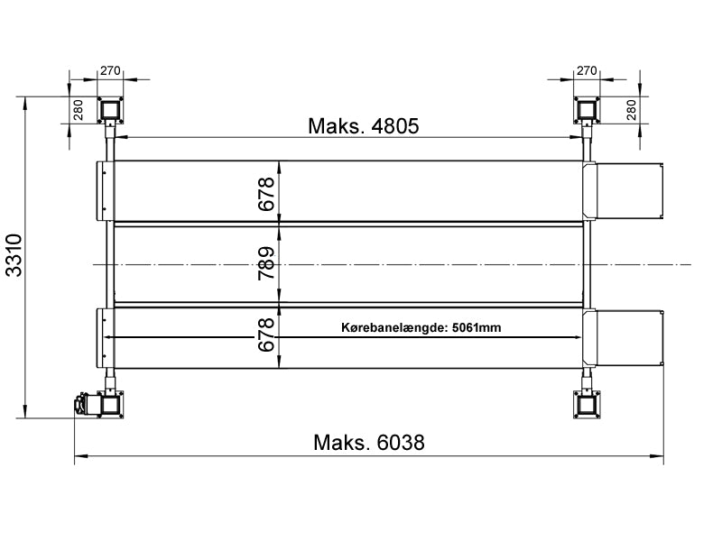 4 Søjlet Autolift - hydraulisk - 4000kg - Basic line (JA4000F)