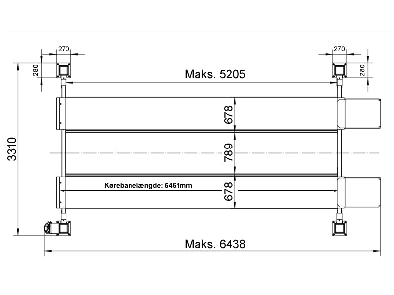 4 Søjlet Autolift - hydraulisk - 5500kg - Basic line (JA5500F)