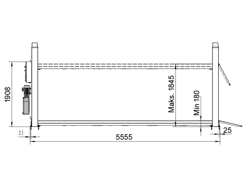4 Søjlet Autolift - hydraulisk - 5500kg - Basic line (JA5500F)
