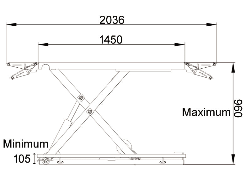 Saxlift / Sakselift Mobil Service - 3000 kg. - Euro line (JA3000S-E)