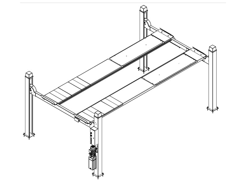 4 Søjlet "Sporings" Autolift - hydraulisk - 5500kg - Basic line (JA5501F)