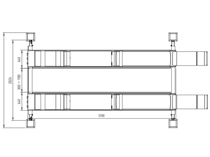 4 Søjlet Sporings Autolift - hydraulisk - 5000kg - Euro line (JA5001F-E)