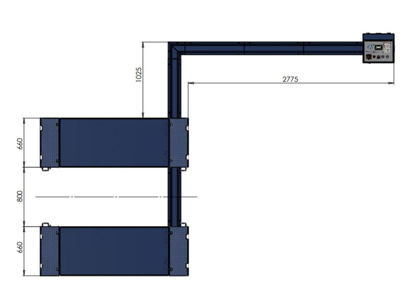 Saxlift / Sakselift - Lav profil / Gulvmonteret - 3800 kg. - Basic line (JA6000S)