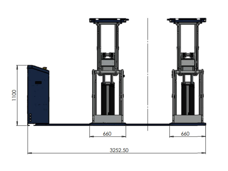 Saxlift / Sakselift - Lav profil / Gulvmonteret - 3800 kg. - Basic line (JA6000S)