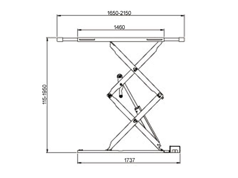 Saxlift / Sakselift nedbygning - 3800kg. - Basic line (JA6001S)