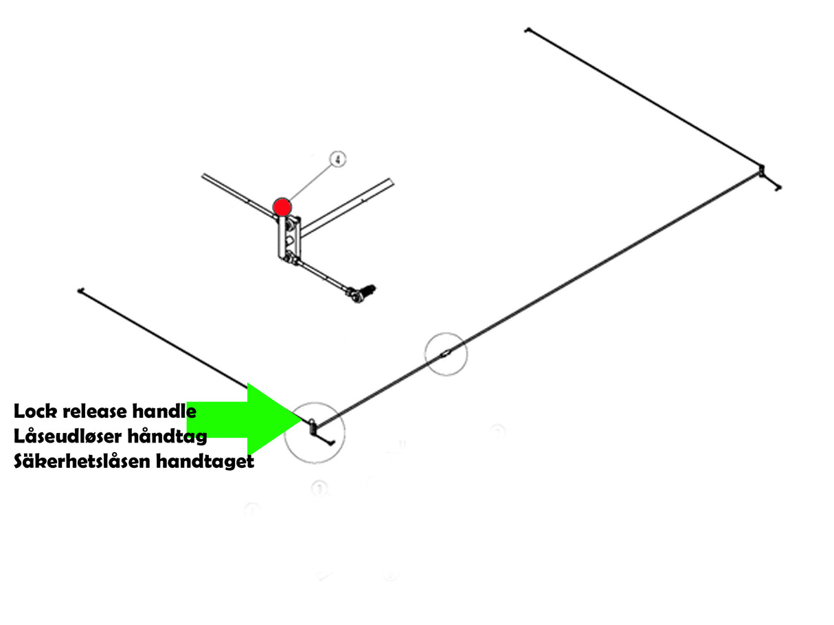 Låseudløser håndtag JA4000FP (32109F)