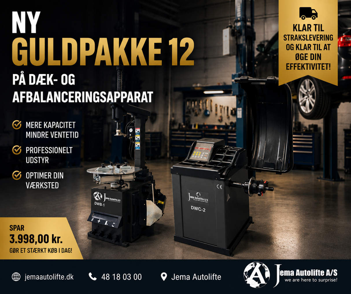 Guldpakke 12 - Dæk- og afbalanceringsapparat (Guld12)